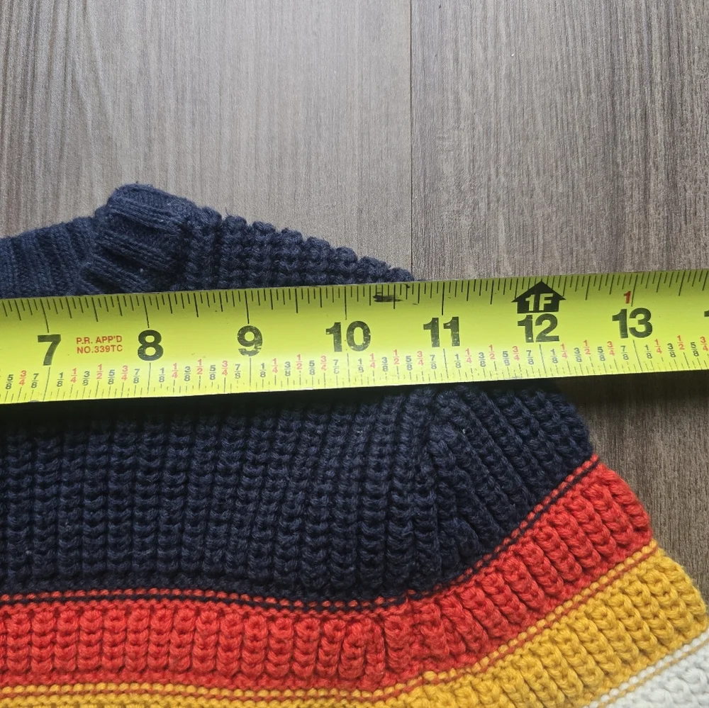 Cat & Jack Striped Crewneck Sweater - Navy, Red, Yellow, White, Green - Picture 5 of 6